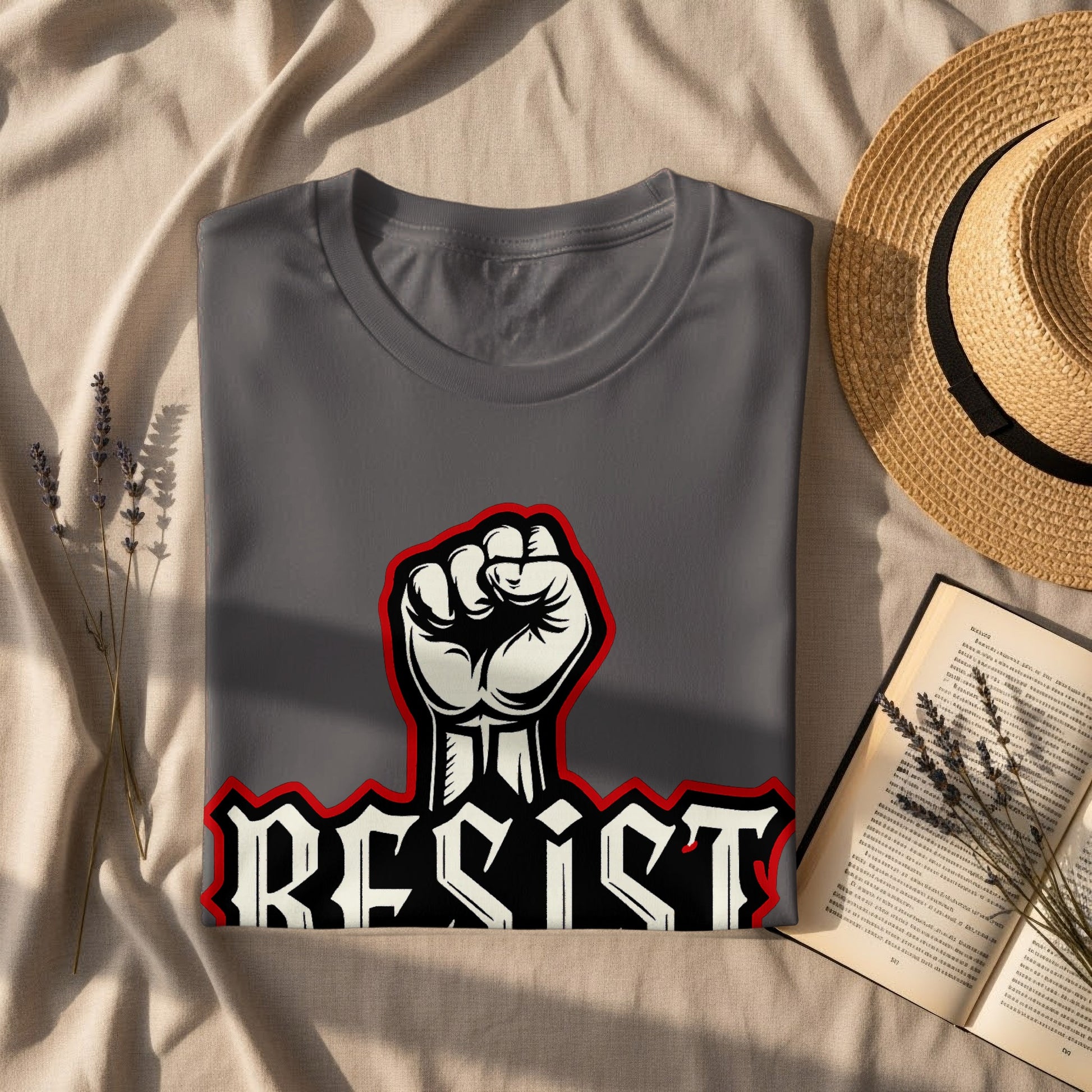 Resist Graphic Print T-Shirt Strong Fist Design product