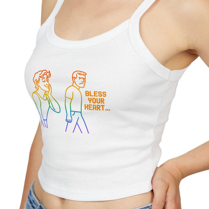 high quality pride Bless Your Heart Women's Spaghetti Strap Tank Top - Casual Summer Wear