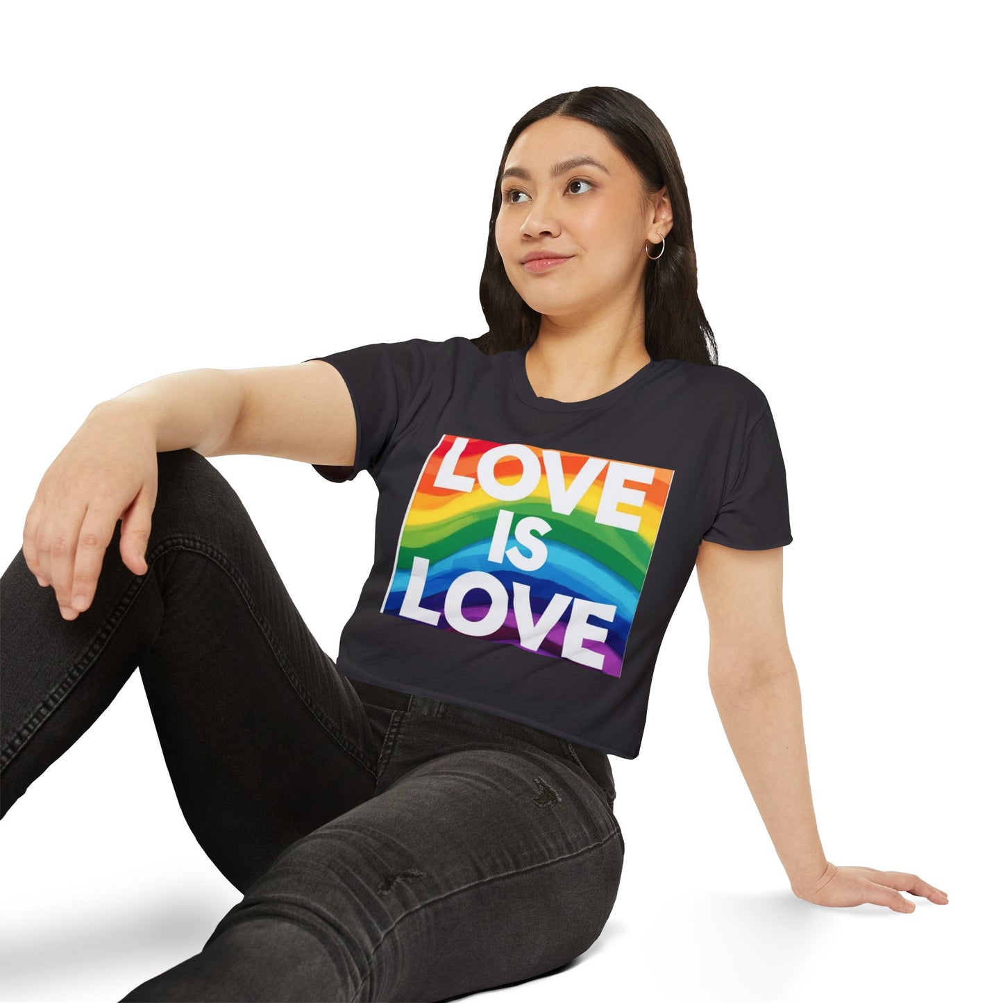 Pride corp top Rainbow Love is Love Crop Top for Festivals