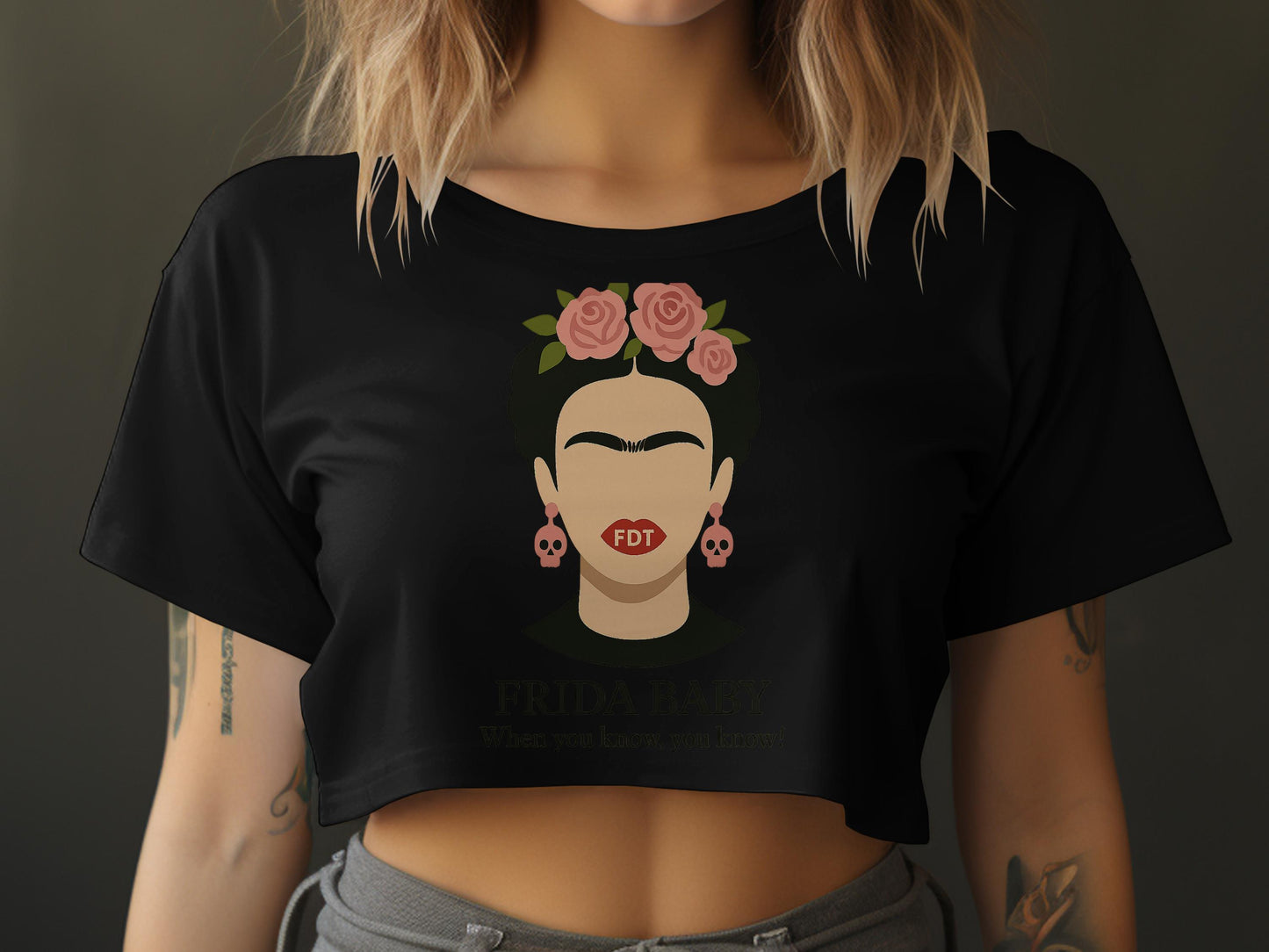 Fashionable Frida Bae FDT Printed Cropped Top product type
