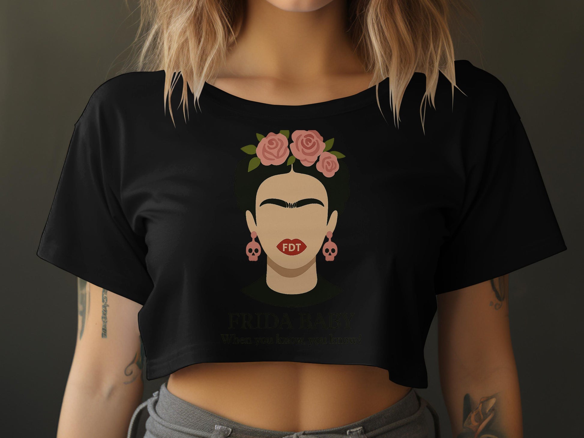 Fashionable Frida Bae FDT Printed Cropped Top product type