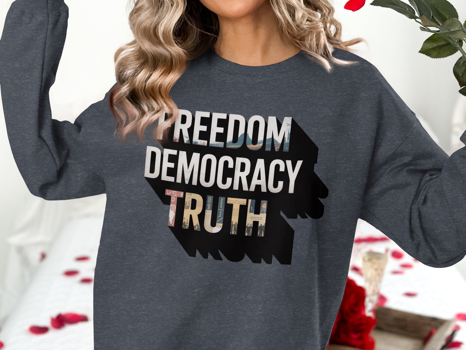 Freedom Democracy Truth Graphic Sweatshirt product