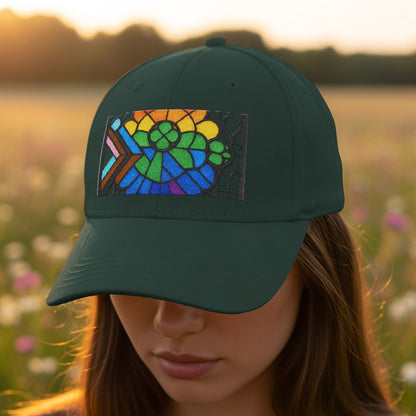 Colorful Stained Glass Design Embroidered Hat product type
