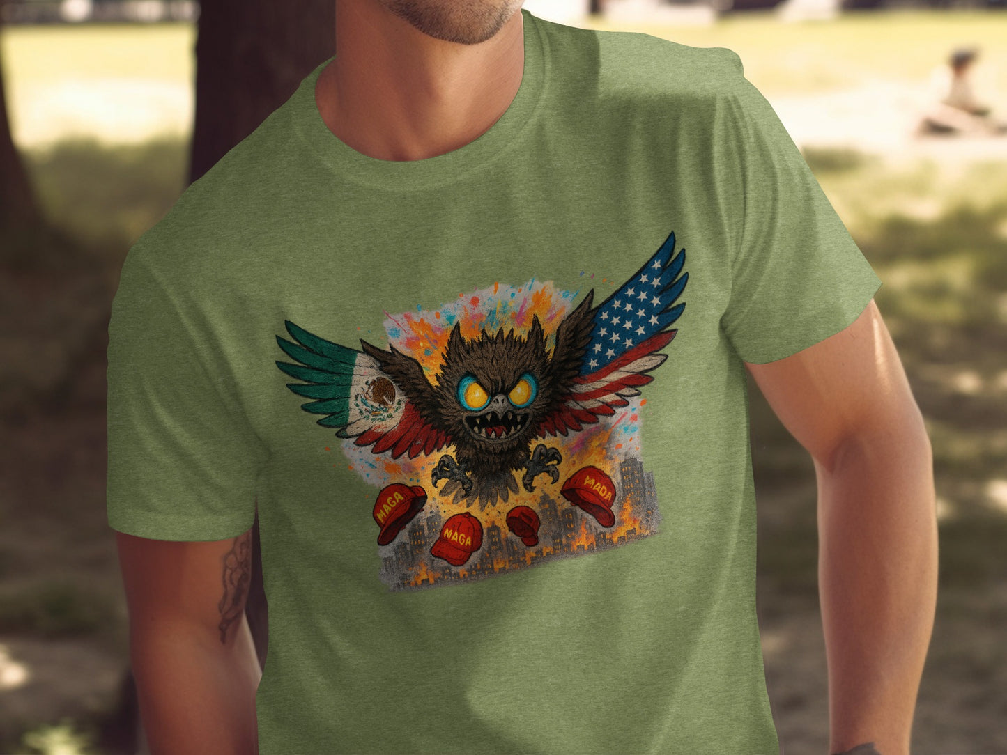 Colorful Winged Creature Graphic T-shirt product type