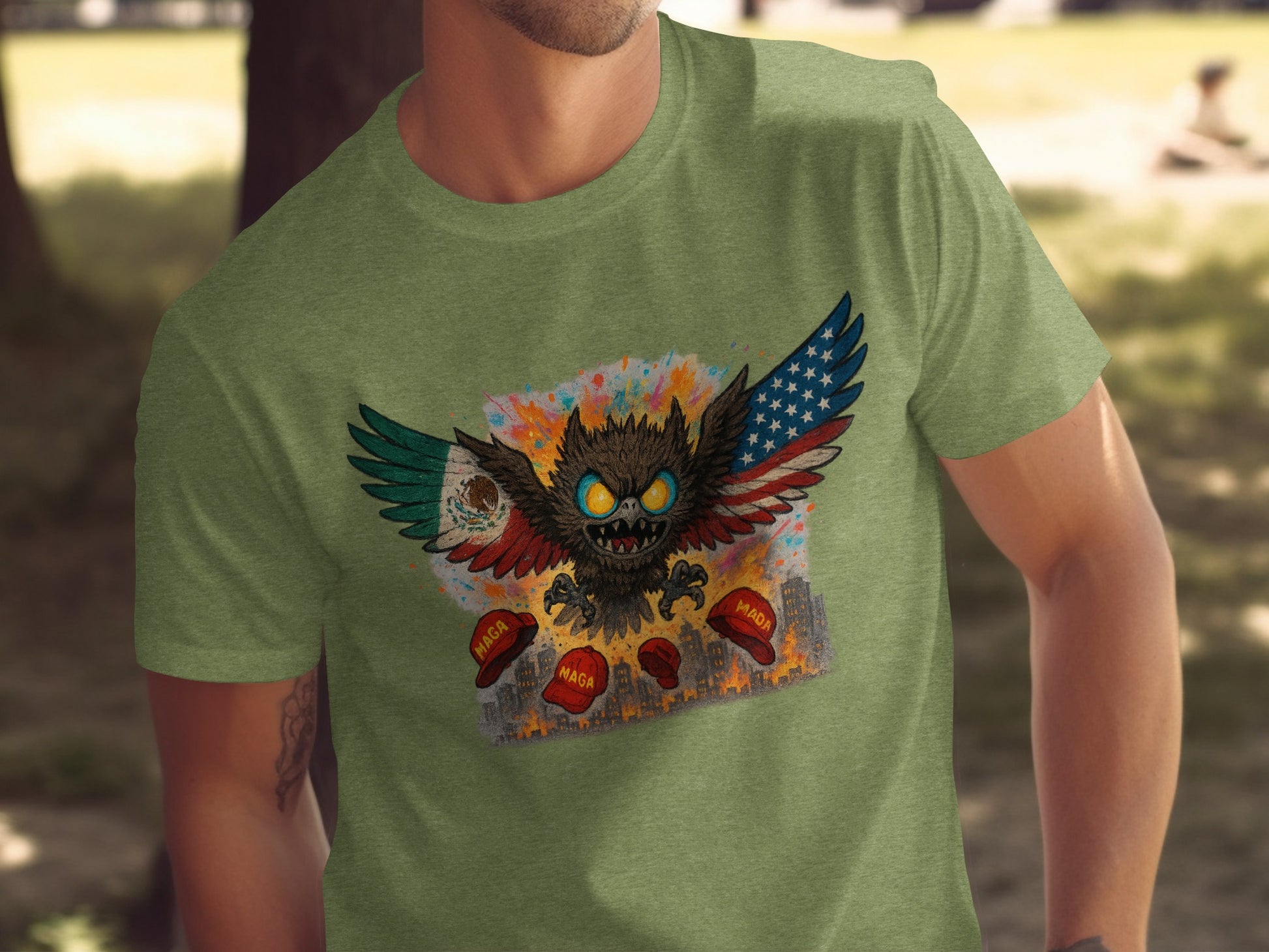 Colorful Winged Creature Graphic T-shirt product type