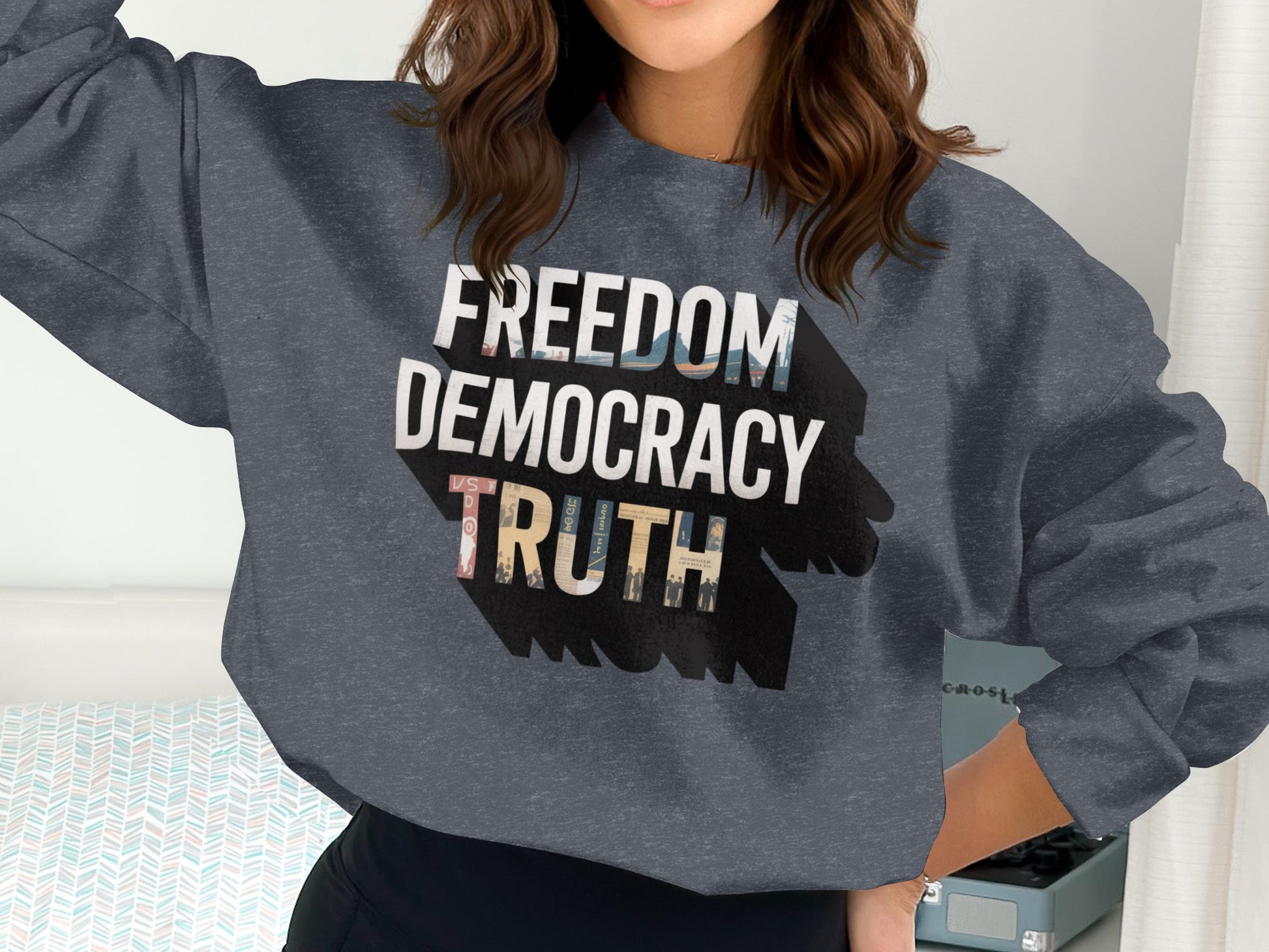 Freedom Democracy Truth Graphic Sweatshirt product type