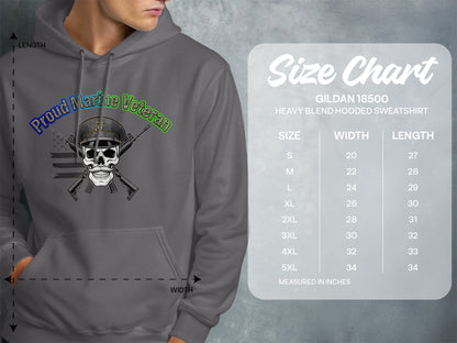 Proud Marine Veteran Heavy Blend Hooded Sweatshirt