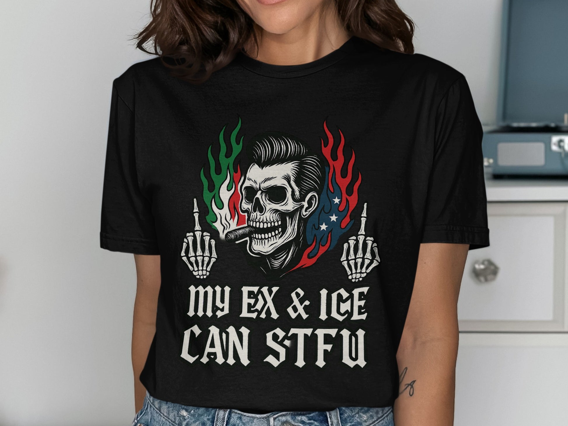 My Ex & Ice Can STFU Graphic Skull Print product