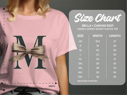 Monogrammed Pink T-Shirt With Bow Graphic product type