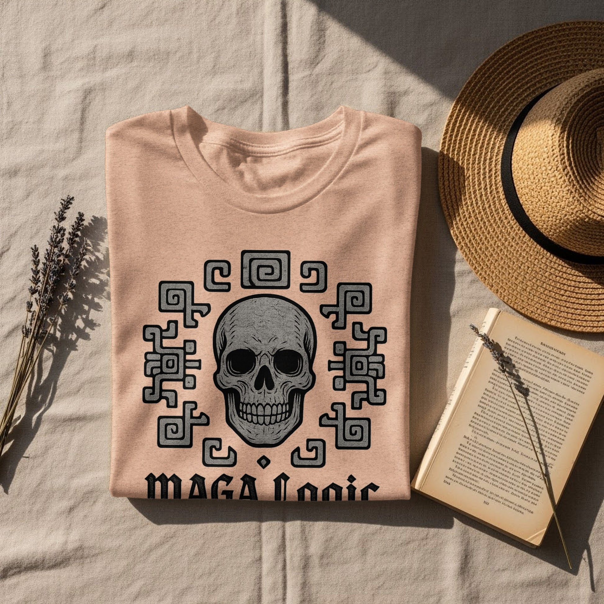 Skull Design with Geometric Pattern Shirt