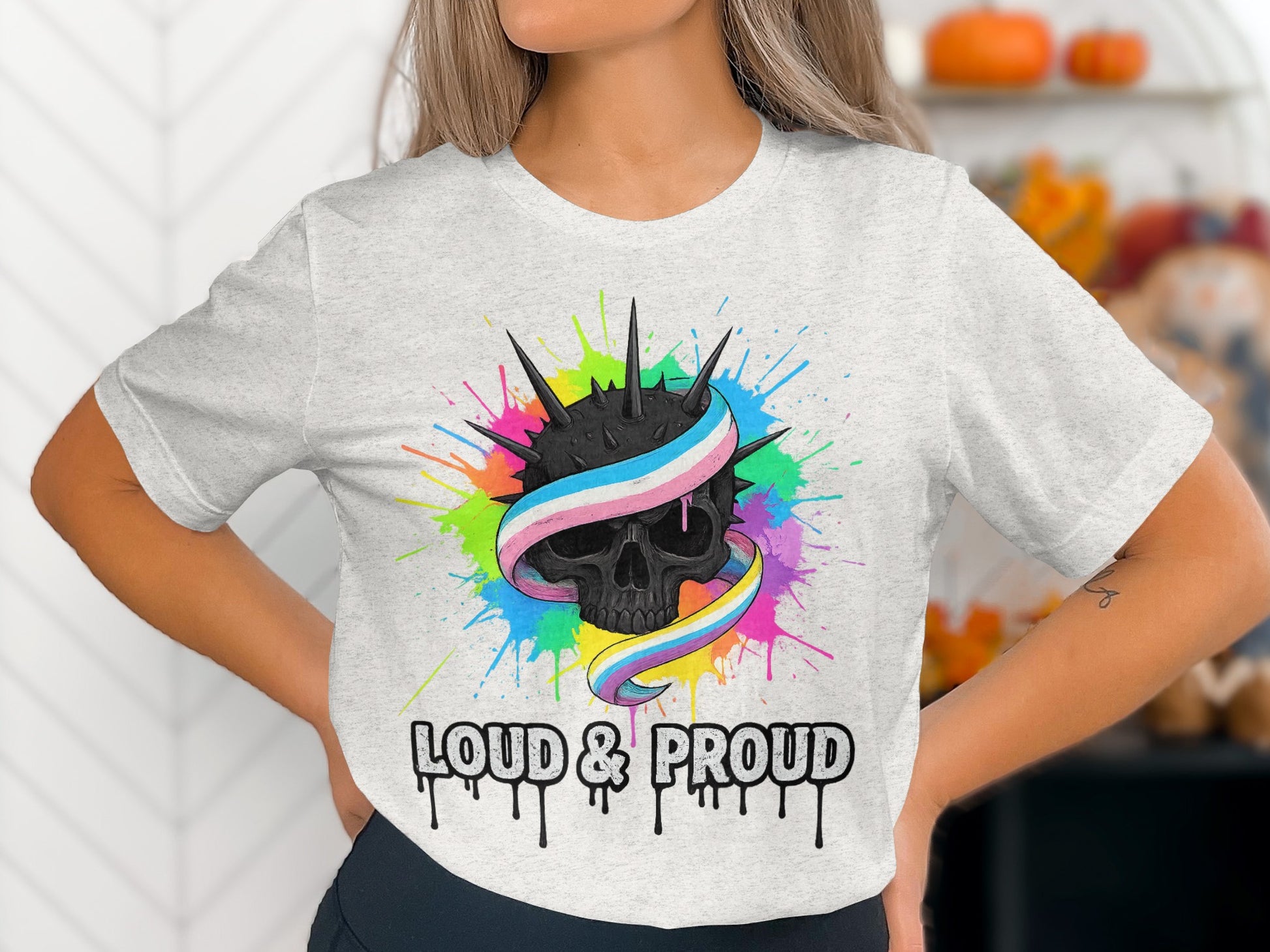 Loud and Proud Skull Rainbow Graphic T-Shirt product