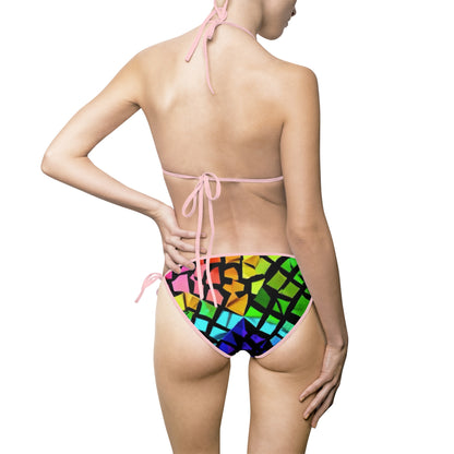 Pride Colorful Tribal Print Women's Bikini Swimsuit, Summer Swimwear, Beachwear, Pool Party Attire, Vacation Essentials