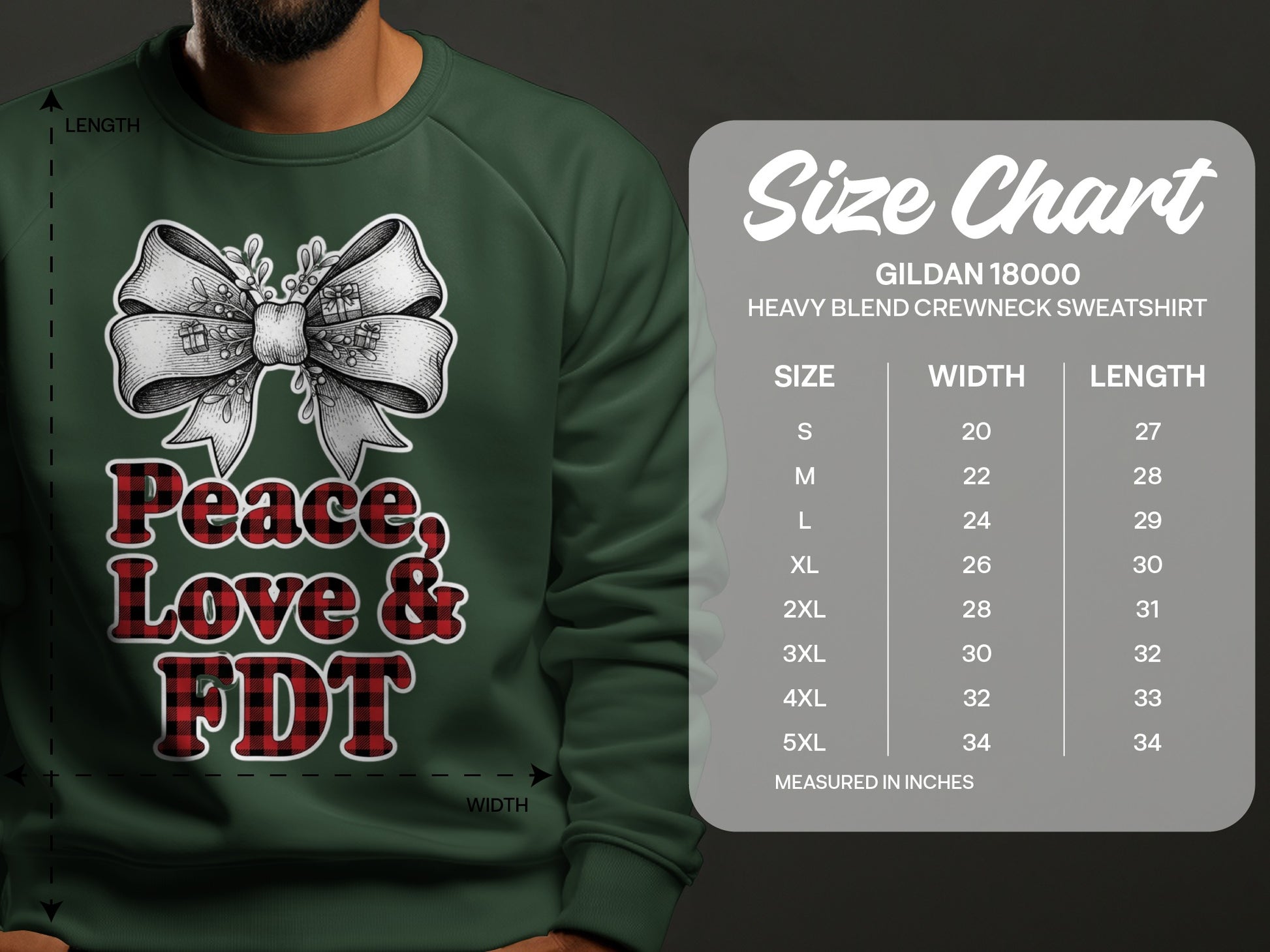 Peace Love & FDT Heavy Blend Crewneck Sweatshirt