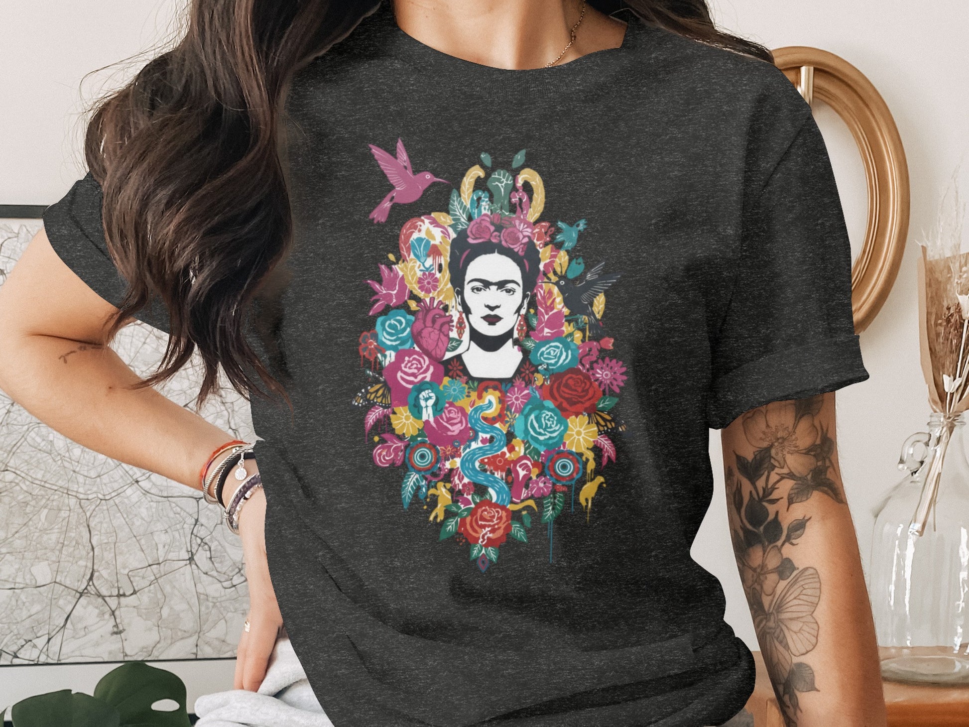 Frida Kahlo Vibrant Floral Art Portrait Design product type