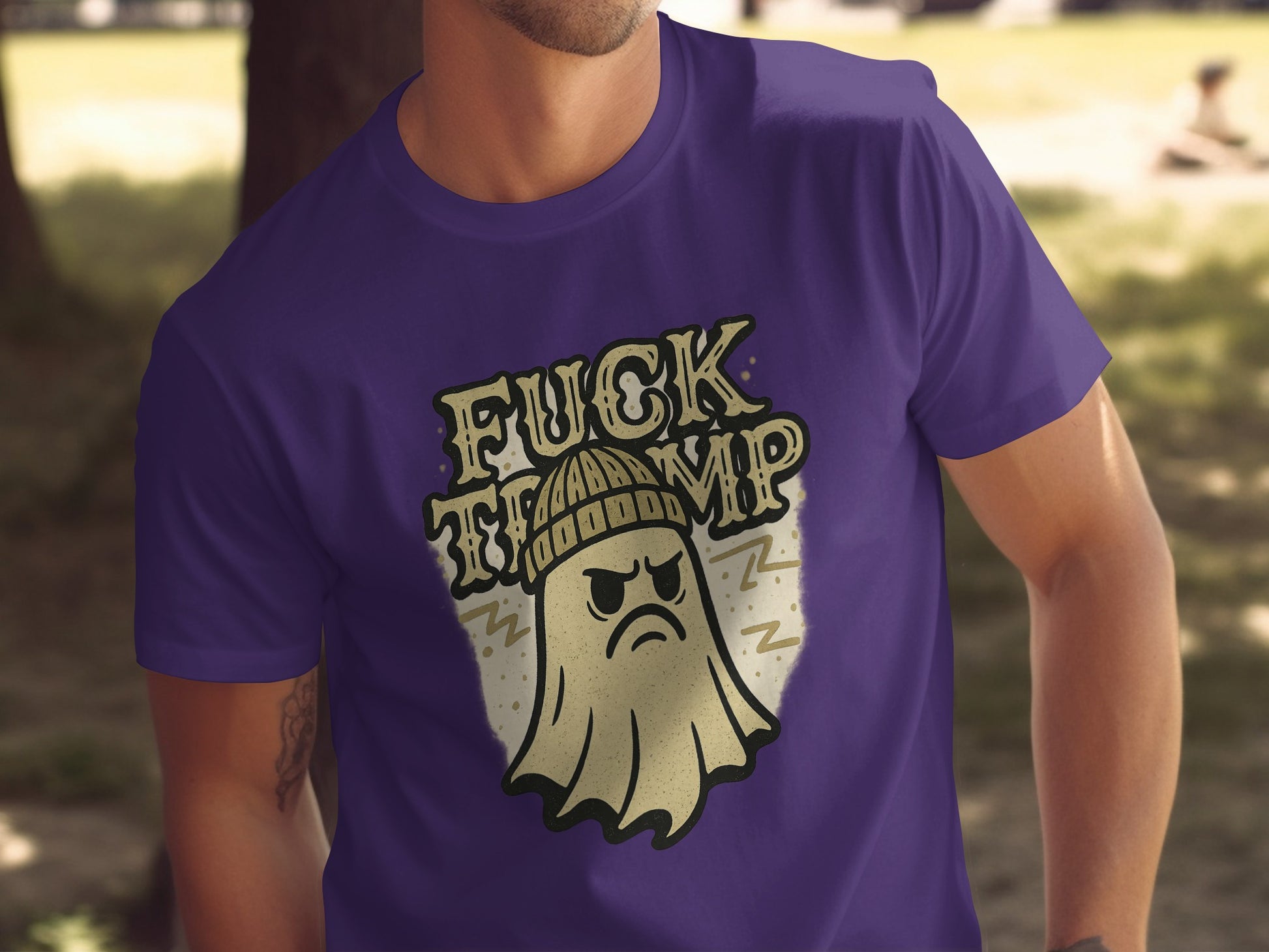 Fuck Trump With Angry Ghost Graphic Shirt product type