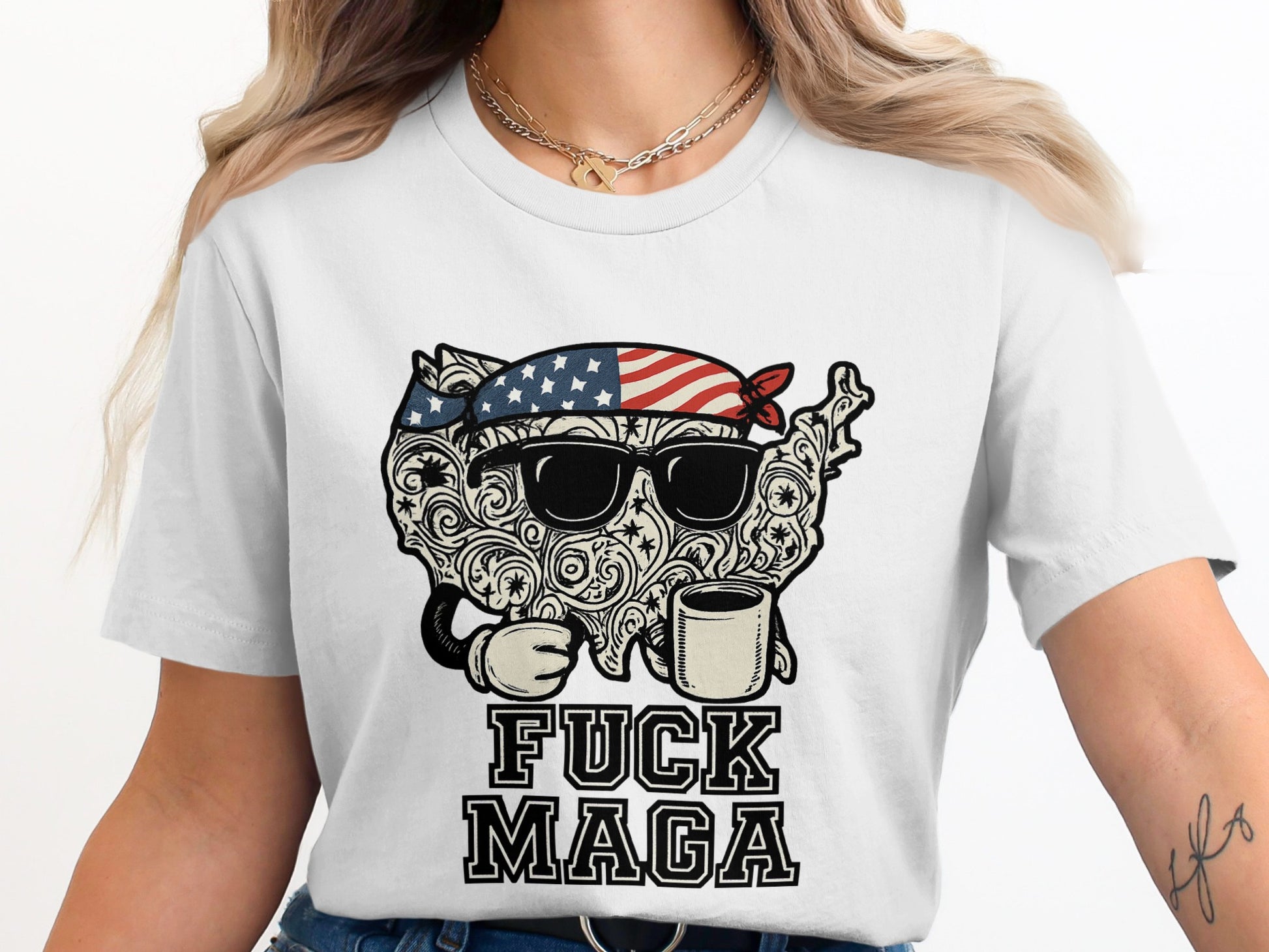 Fuck MAGA Graphic Tee Shirt Casual Wear Product Type