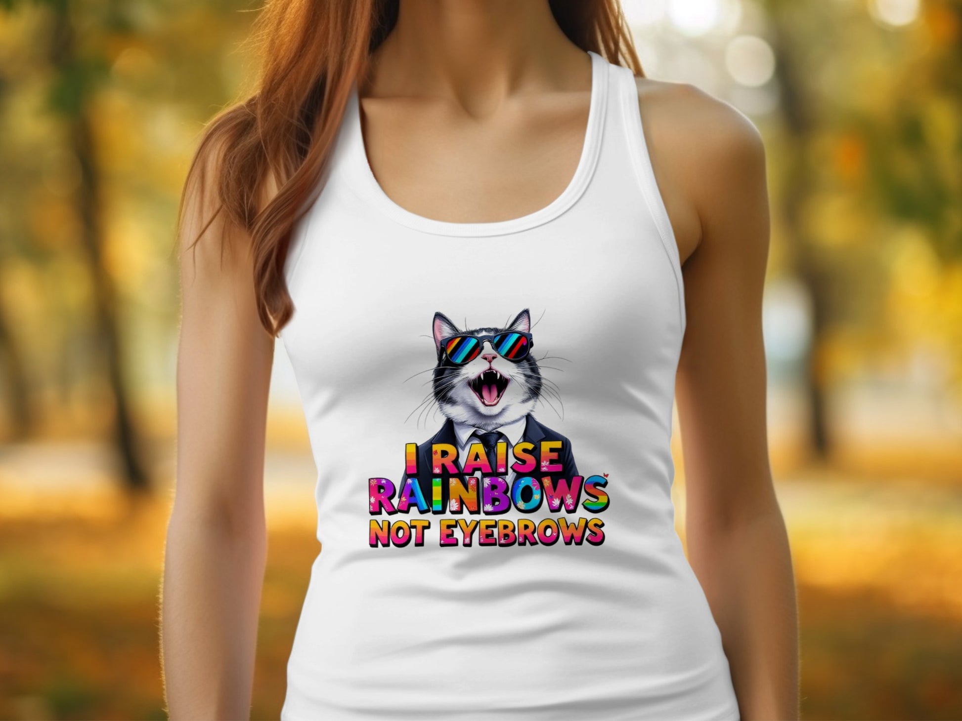 I Raise Rainbows Not Eyebrows Tank Top product type