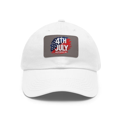 Patriotic Dad Hat with Leather Patch | 4th of July