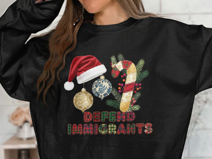 Festive Defend Immigrants Christmas Shirt