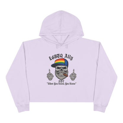 LGBTQ Pride Cat Lover's Crop Hoodie, Funny Hoodie, Gift for Cat Dads, Casual Streetwear, Cozy Hoodie for Pet Owners