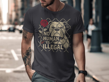 No Human Is Illegal Bulldog Graphic T-shirt