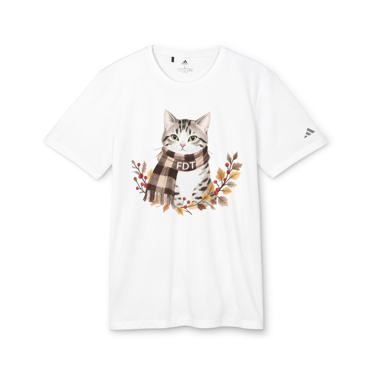 Adorable Cat with Scarf Fall Design T-Shirt