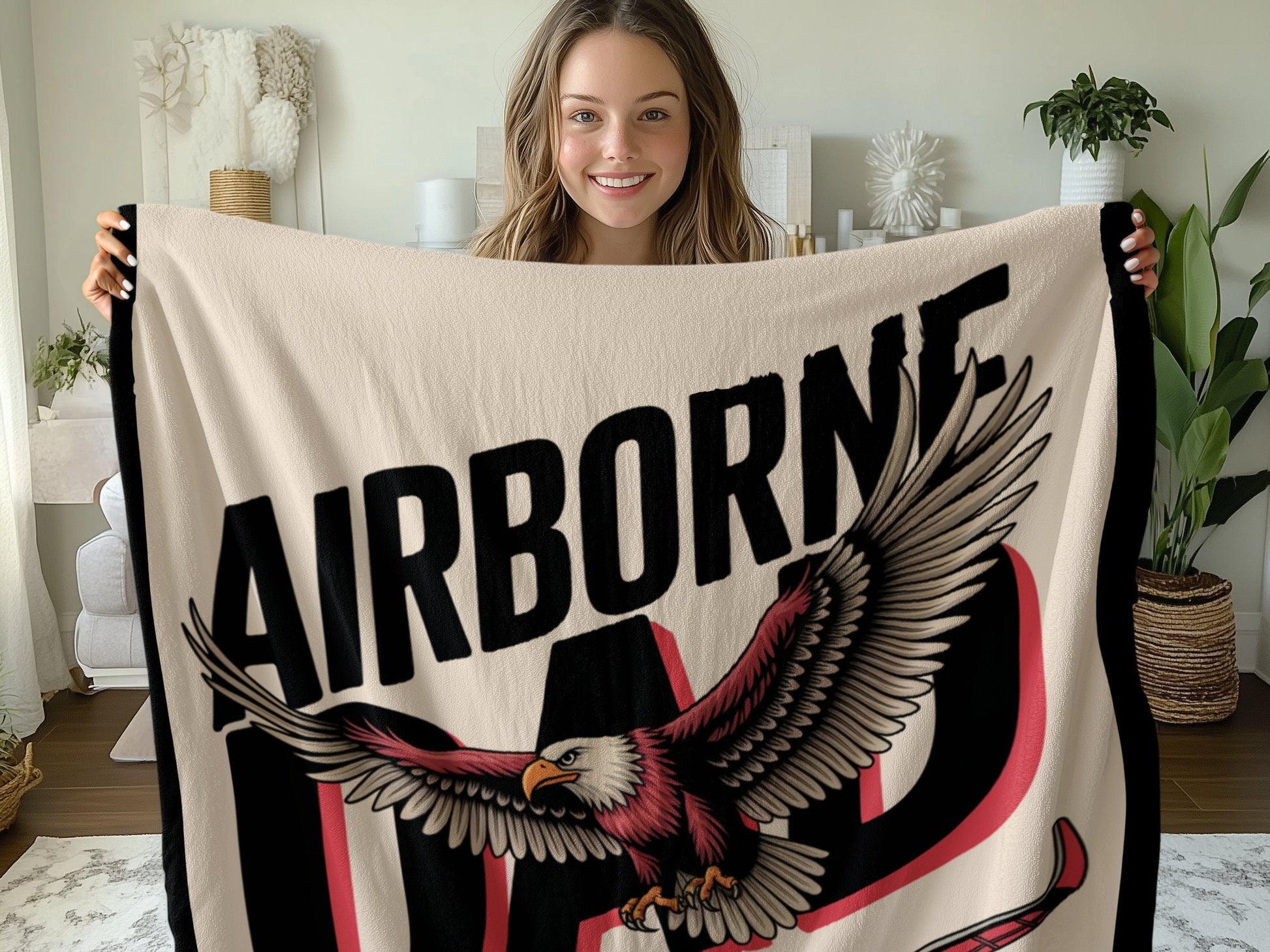 Airborne Dad Blanket with Majestic Eagle design product type