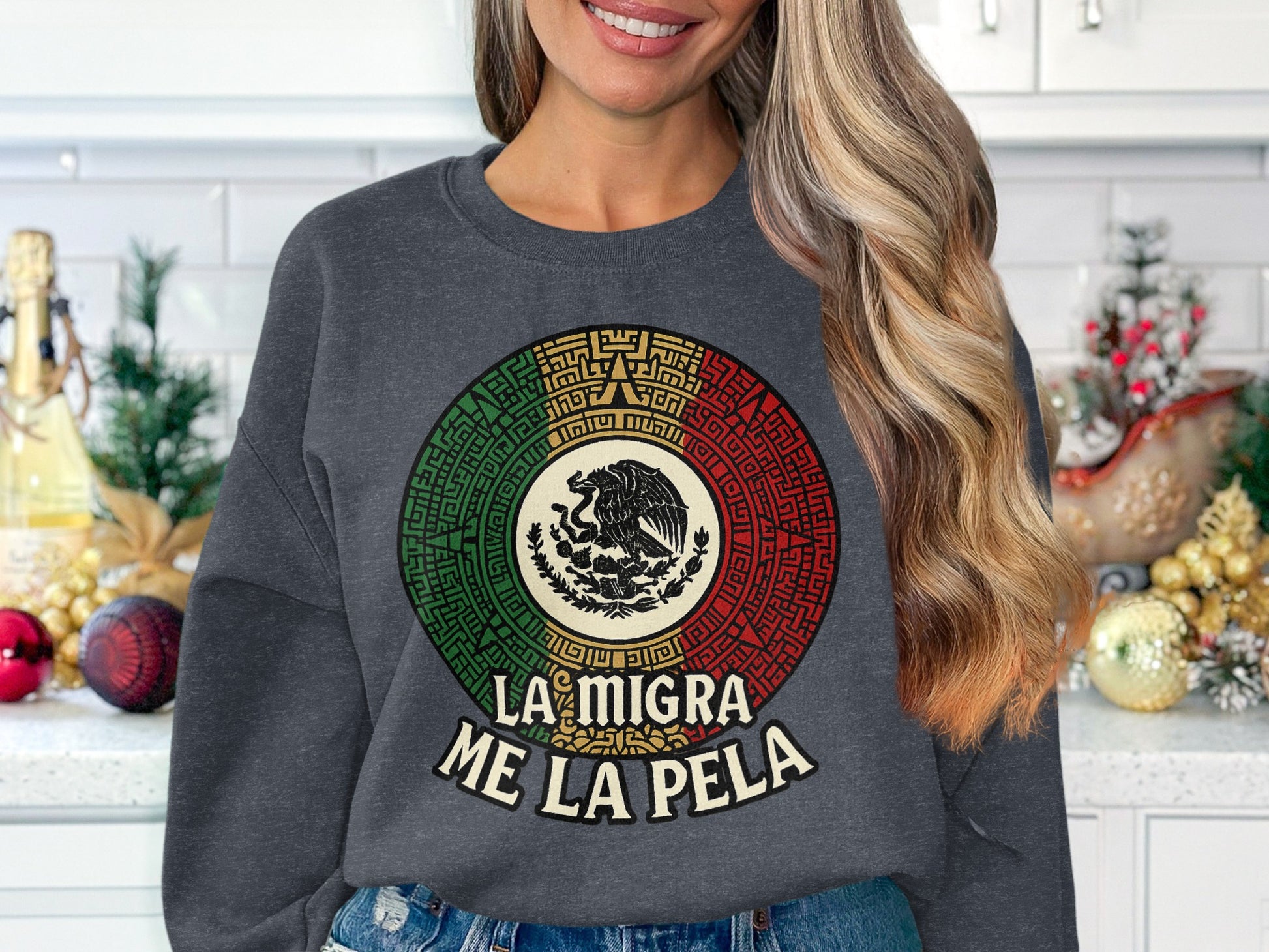La Migra Me La Pela Mexican Inspired Sweatshirt product