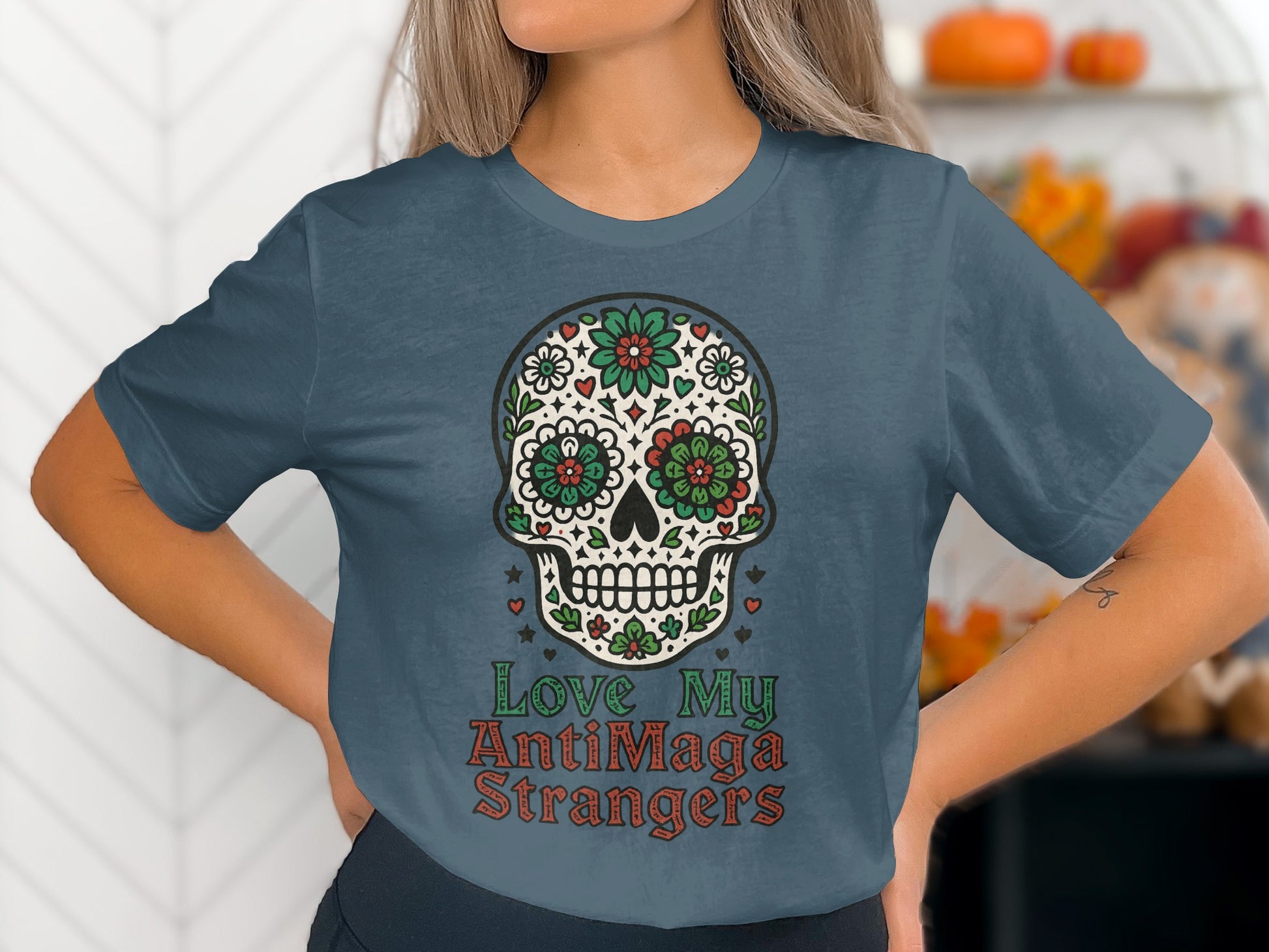 Love My AntiMaga Strangers Halloween Skull Shirt