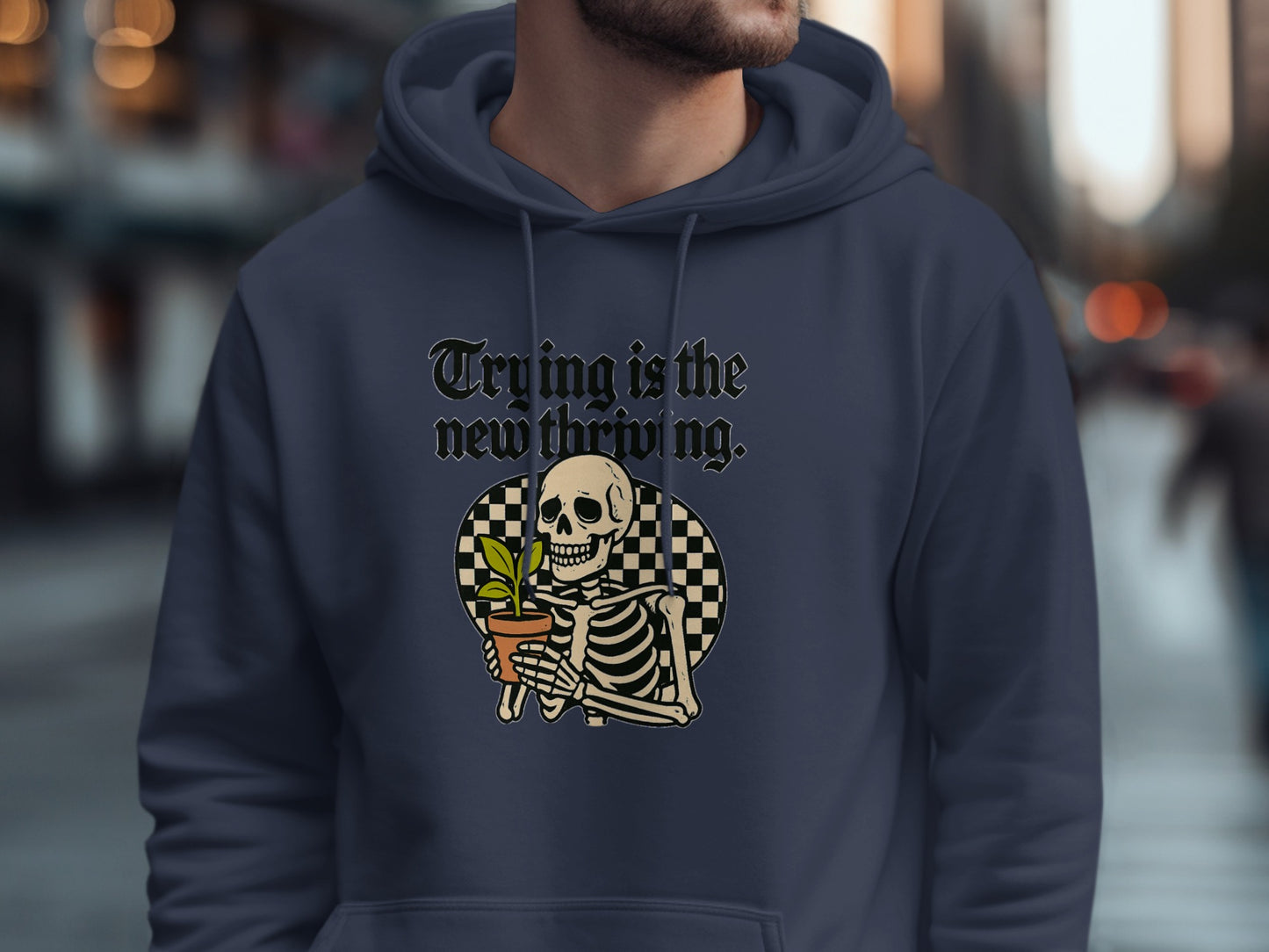 Trying is the new thriving graphic hoodie product