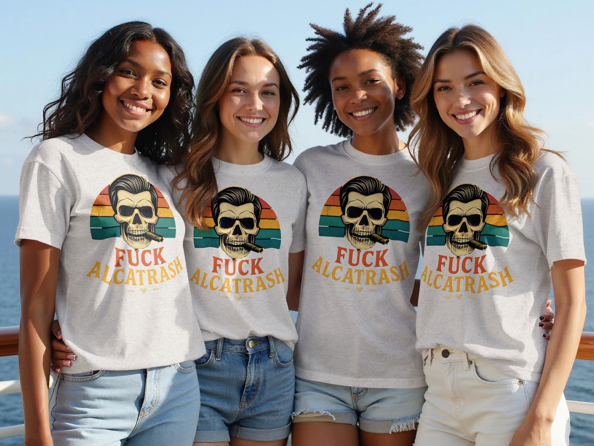 Vintage Skull Graphic Fuck Alcatrash T-Shirt product