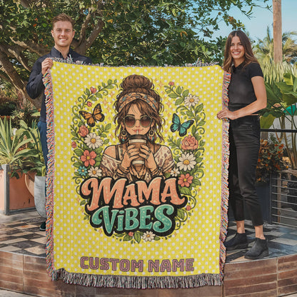 Custom Mother's blanket, add your personalization to Woven Blanket, amazing quality