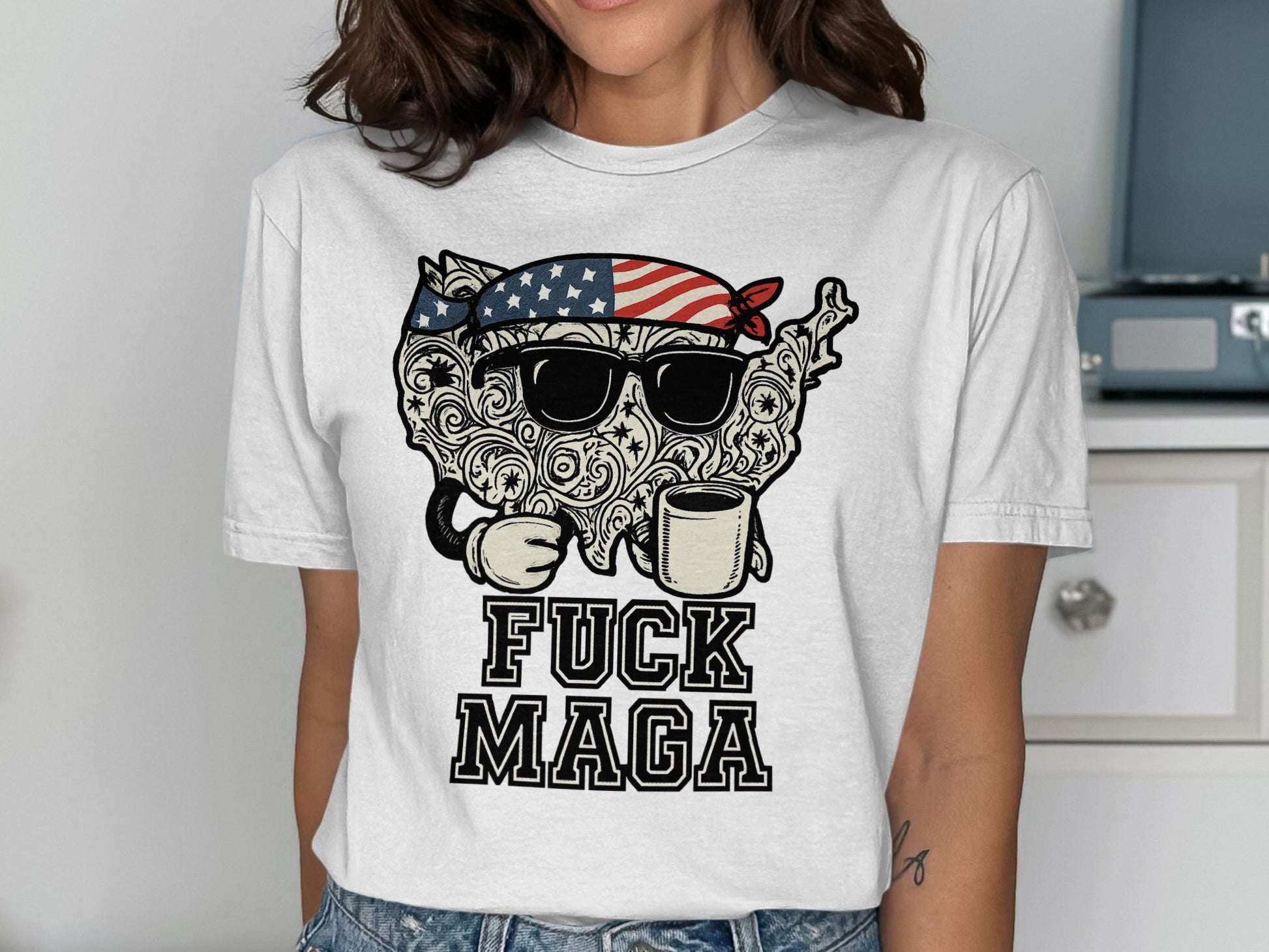 Patriotic Coffee Drinking Design Activist T-shirt product type