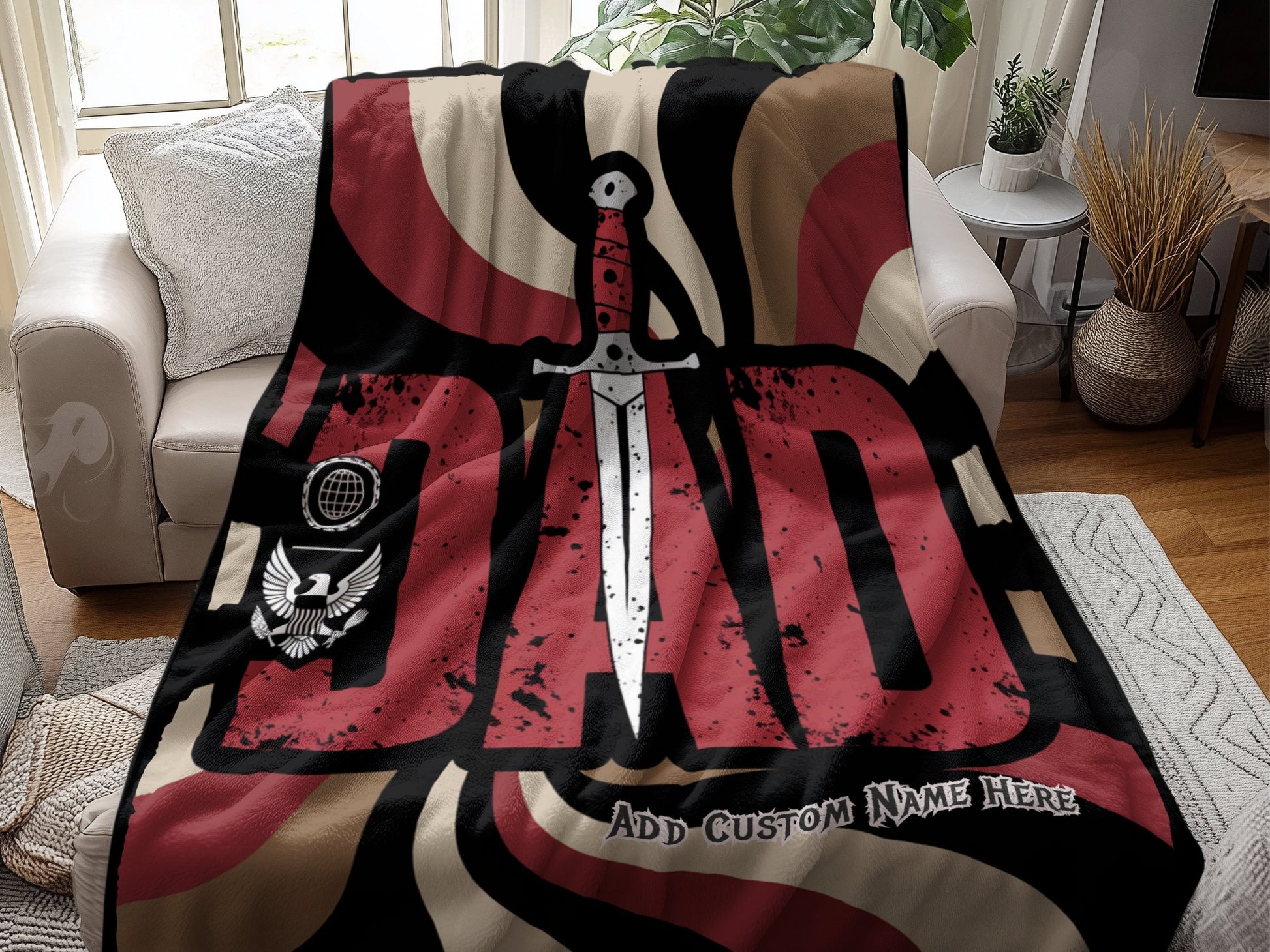 Personalized DAD Design Blanket Customized Text product