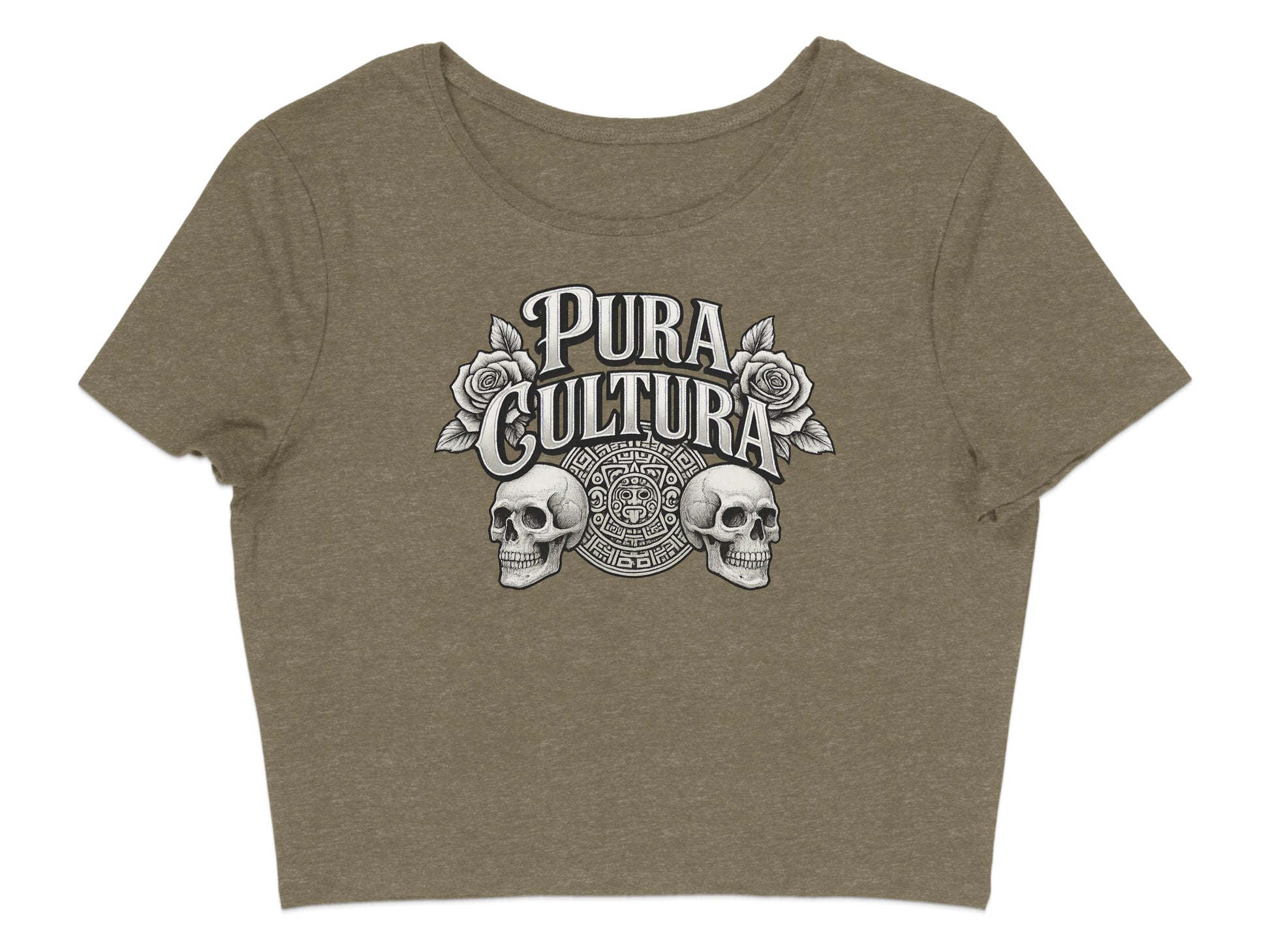 Pura Cultura Skull and Roses Graphic Crop Top product
