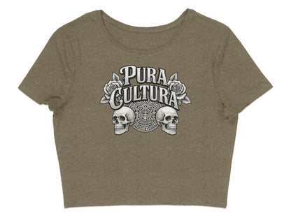 Pura Cultura Skull and Roses Graphic Crop Top product