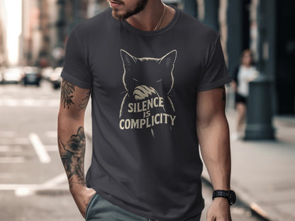 Silence Is Complicity Cat T-shirt Graphic Tee