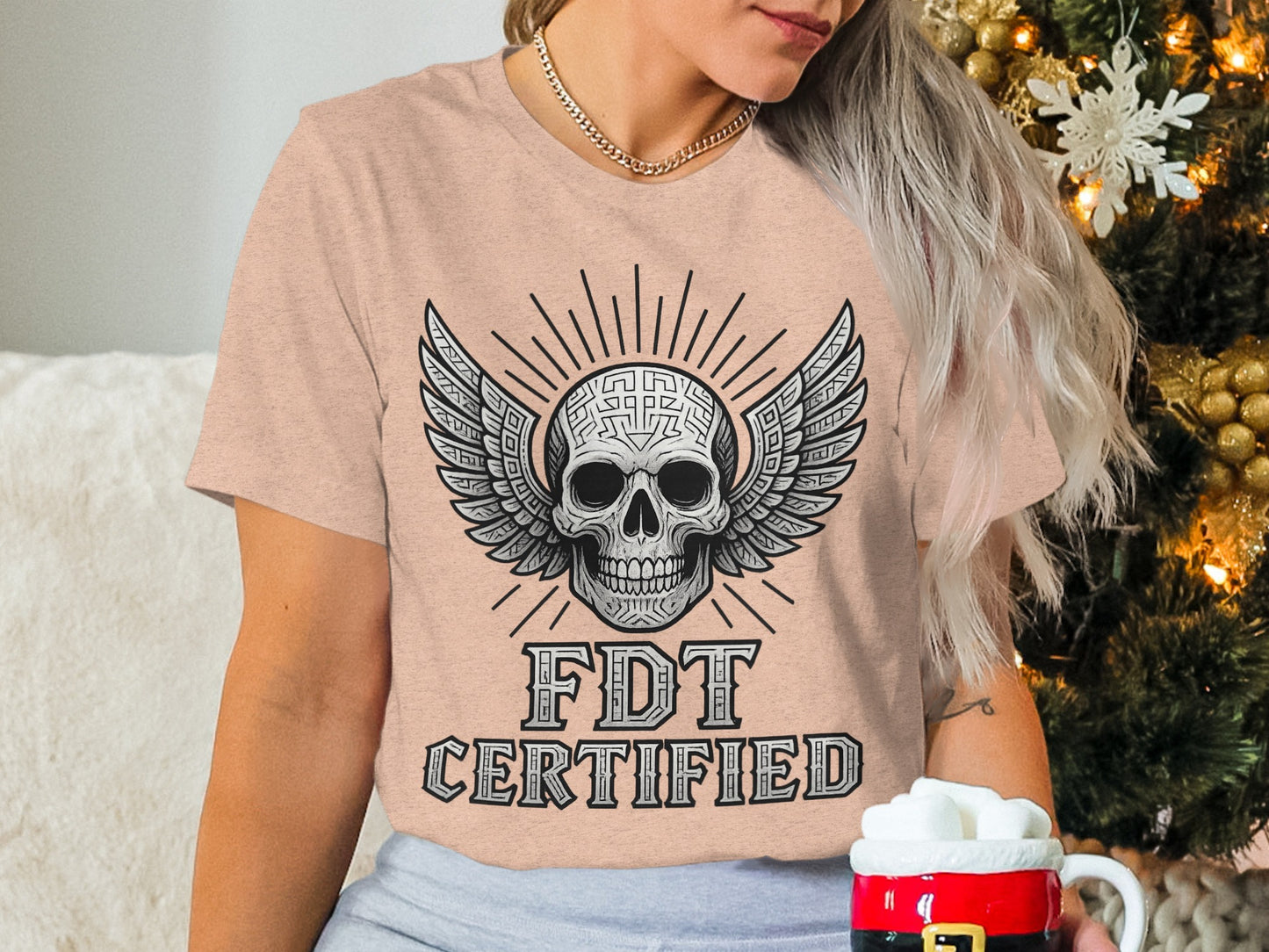 FDT Certified Skull Wings Design T-shirt
