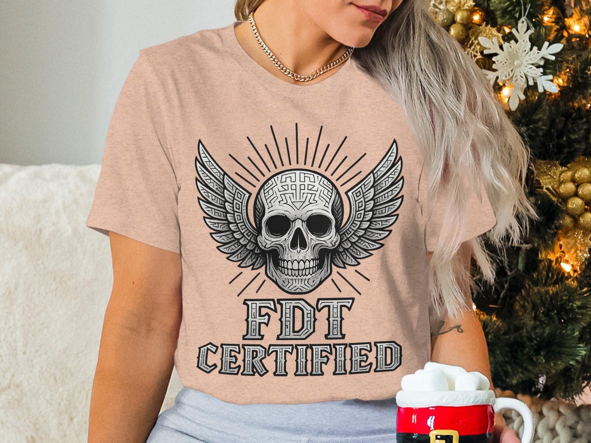 FDT Certified Skull Wings Design T-shirt