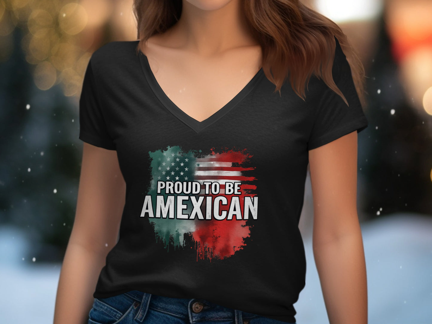 Proud To Be Amexican V Neck T Shirt product