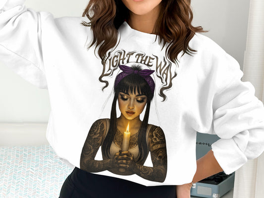 Light the Way Tattooed Girl Graphic Sweatshirt product