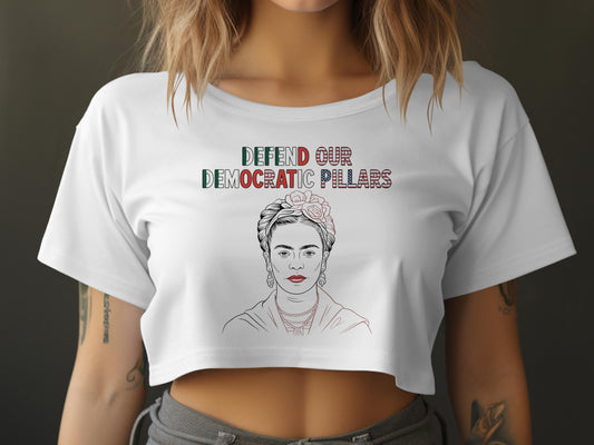 Defend Our Democratic Pillars White Crop Top product