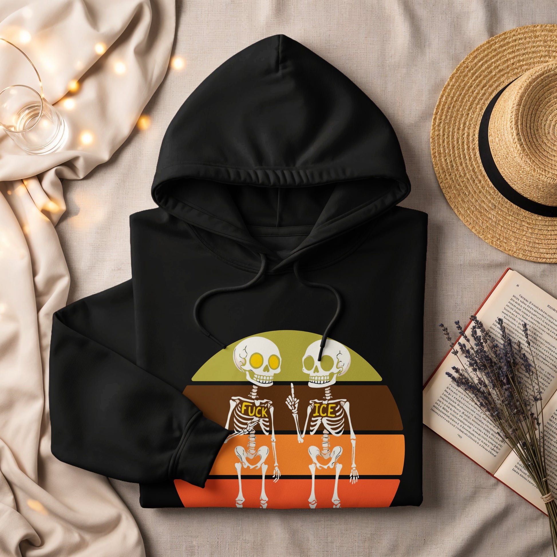 Funny Skeletons Peace and Love Hoodie product