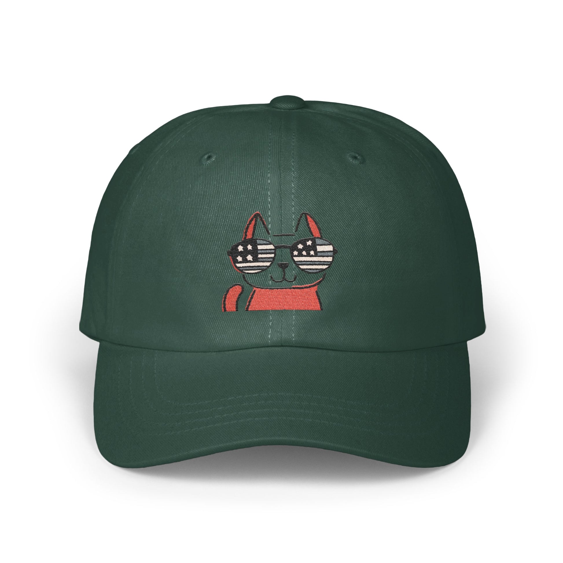 Cat with Sunglasses Embroidered Design Baseball Cap product