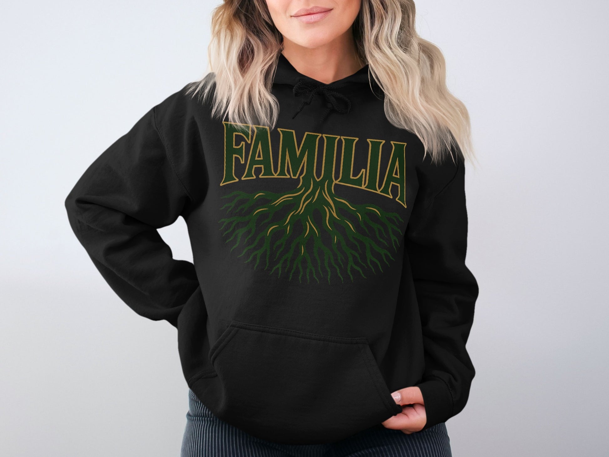 Familia Logo Design Black Casual Wear Hoodie product