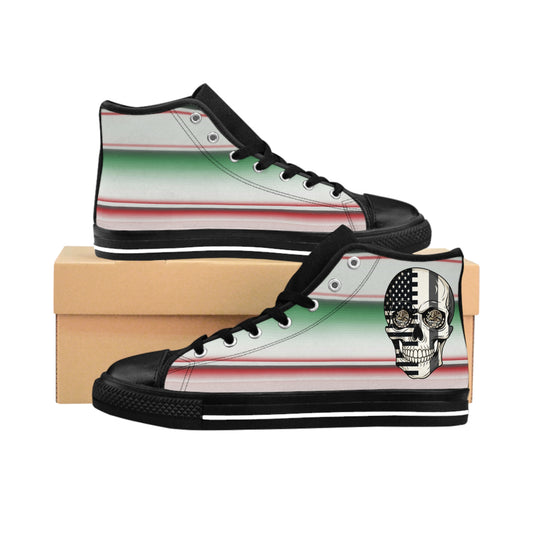 Stylish High-Top Sneakers with Skull Design, Unique Footwear for Casual Outfits, Streetwear, Edgy Fashion, Perfect for Gifting