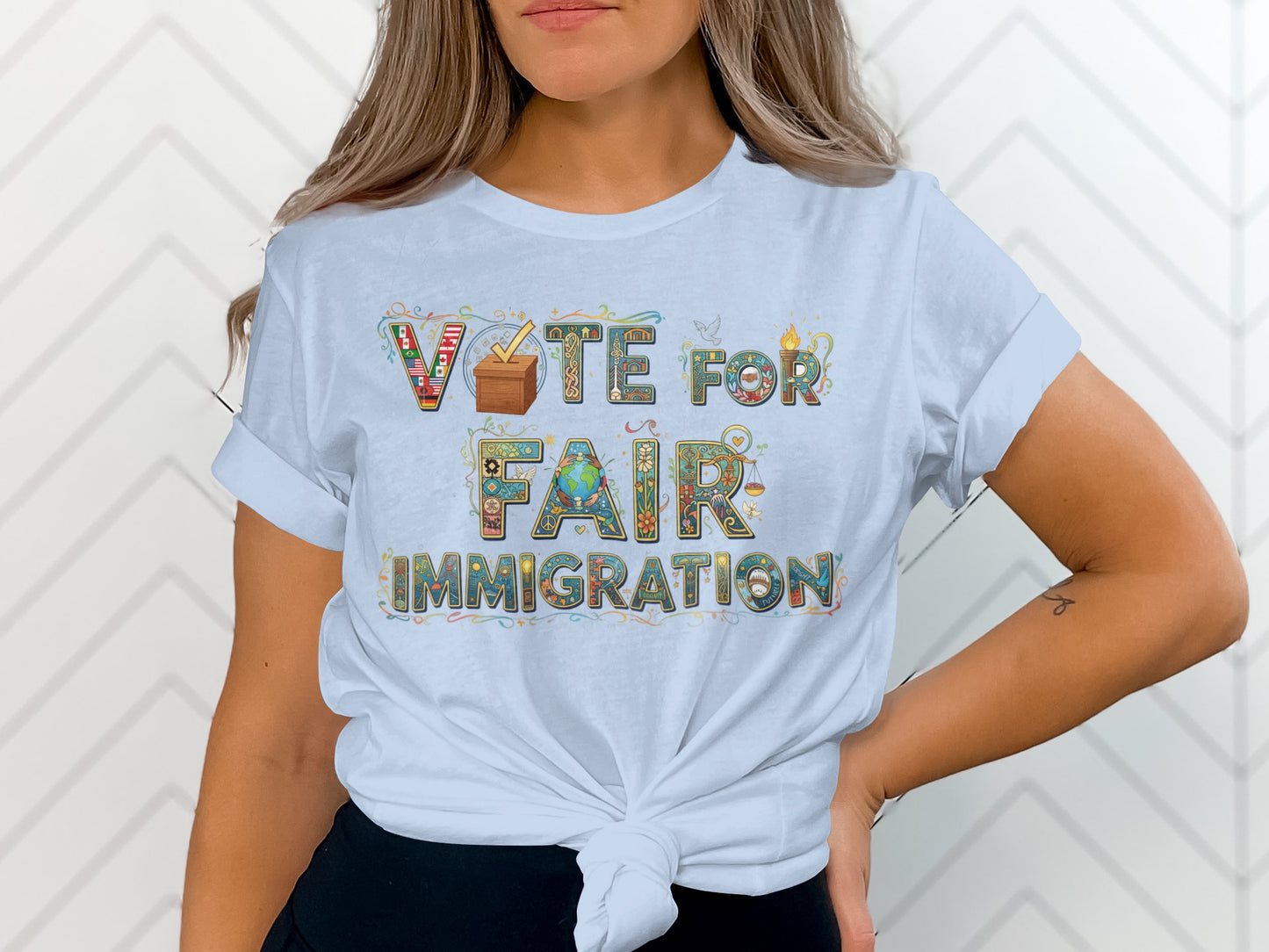 Vote for Fair Immigration Printed T-shirt
