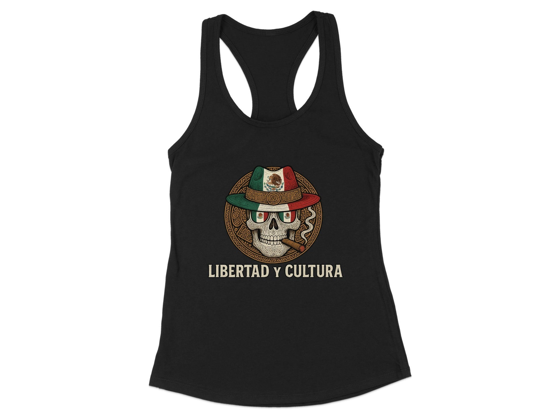 Liberdad Y Cultura Skull Hat Design Tank Top