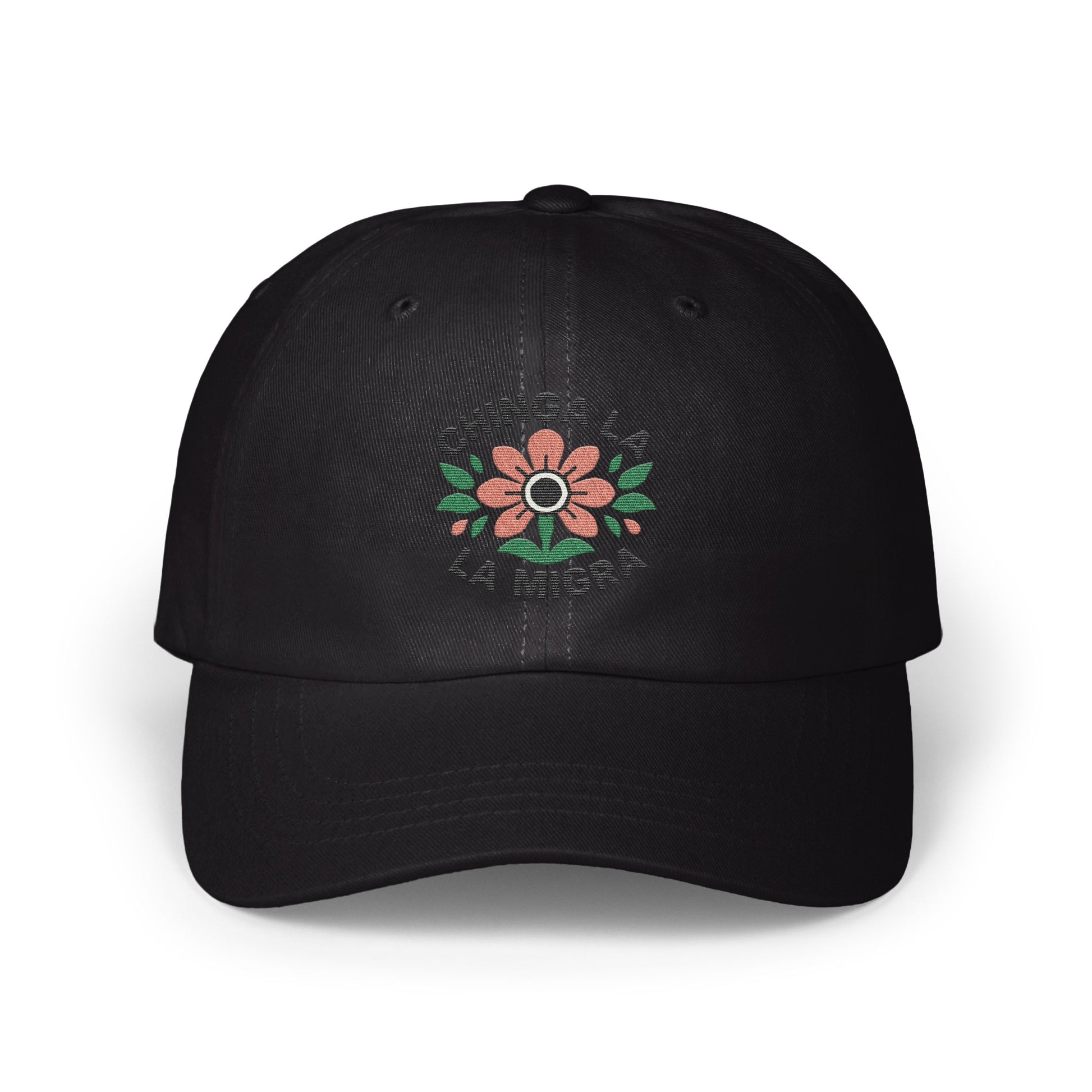 Floral Design La Migra Embroidered Black Hat product