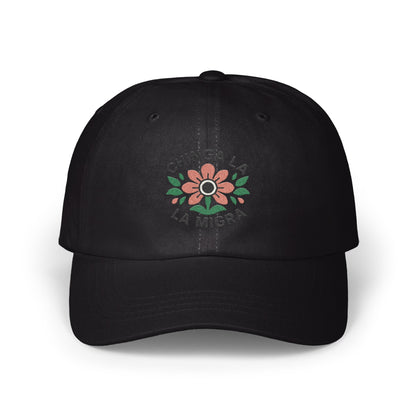 Floral Design La Migra Embroidered Black Hat product